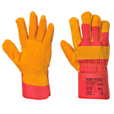 Перчатки рабочие с флисовой подкладкой, кожаные комбинированные, утеплитель искусственный мех PORTWEST Rigger A225 A225 фото